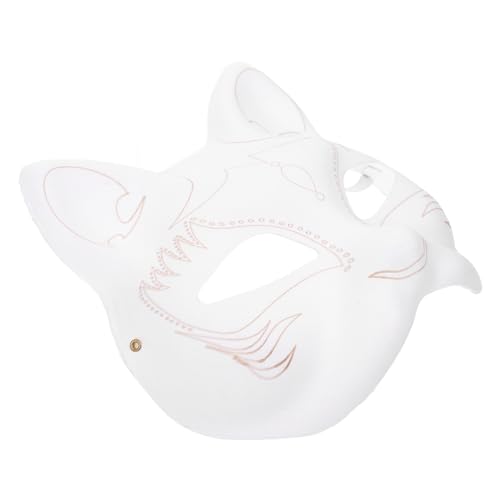 VALICLUD DIY Papier Katzenmaske zum Bemalen Leichte Blanko Maske aus Papier für Karneval Fasching Maskenball und Party Sichere Cosplay Maske mit Katzenohren für Kreative Dekoration und von VALICLUD