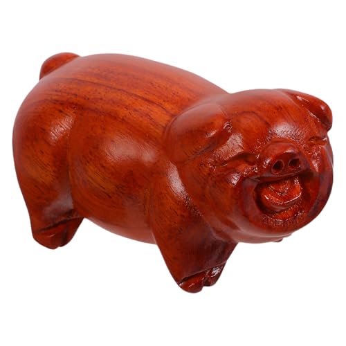 VALICLUD Dekorative Holzfigur Schwein Handgefertigte Holzkreatur für Zuhause Büro Geschenkideen Stilvolles Design Raumdekoration von VALICLUD