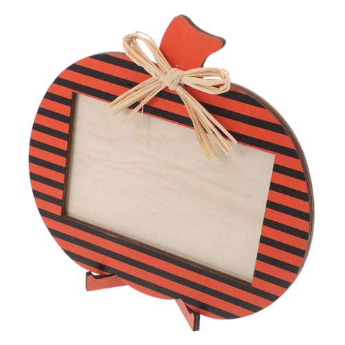 VALICLUD Dekorativer Halloween Kürbis Bilderrahmen aus Holz Stabile Wiederverwendbare Tischdeko für Party Vielseitig Platzierbar in Wohnzimmer Esszimmer als Foto Requisite für Herbst von VALICLUD