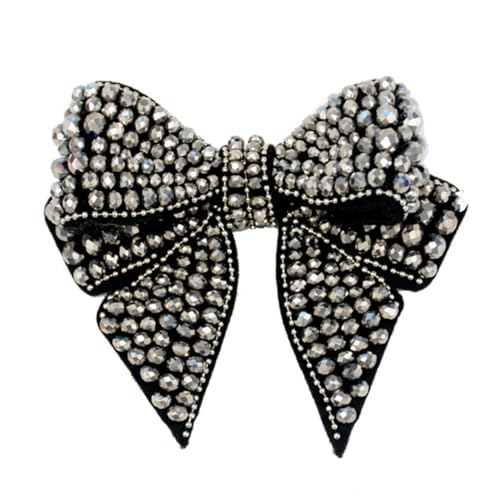VALICLUD Dekorativer Schleifenstoff Patch Schwarz Silber mit Perlen Abnehmbarer Schuh und Taschen Accessoire Vielseitige Schmuckdekoration für Hochzeit und Alltag VALICLUD Dekorativer Schleifenstoff Patch Schwarz Silber mit Perlen Abnehmbarer Schuh und Taschen Accessoire Vielseitige Schmuckdekoration für Hochzeit und Alltag von VALICLUD
