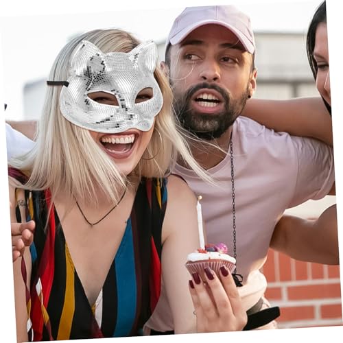 VALICLUD Disco Katzenmaske Silberne Maske für Kostümparty Einzigartige Katzenform Bequeme Passform für Mehrere Anlässe Auffälliges Design für Cosplay Theateraufführungen VALICLUD Disco Katzenmaske Silberne Maske für Kostümparty Einzigartige Katzenform Bequeme Passform für Mehrere Anlässe Auffälliges Design für Cosplay Theateraufführungen von VALICLUD