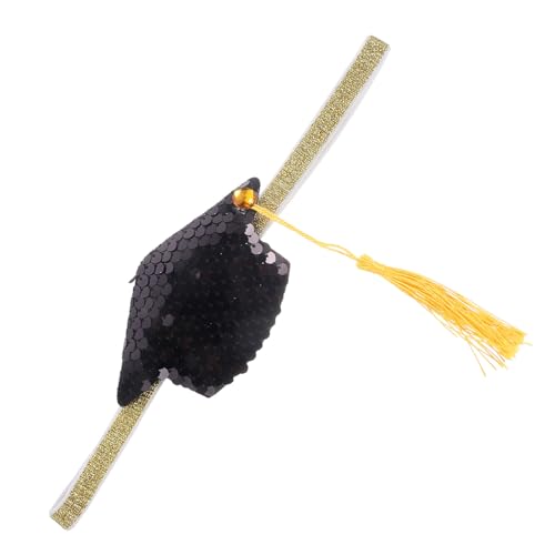 VALICLUD Doktorhut-Stirnband Kopfbedeckung der Abschlusskappe Abschlusskappen-Haarband Abschlusshaarverzierung Haarreifen Cosplay-Kopfschmuck Doppelseitiger Paillettenstoff von VALICLUD