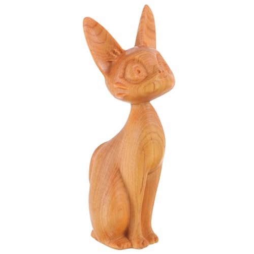 VALICLUD Elegante Holzkatze Skulptur Handgeschnitzt Dekorative Holzfigur Katzenornament für Auto Schreibtisch und Zuhause Leicht Tragbar Robust und Vielseitig als Wohnaccessoire VALICLUD Elegante Holzkatze Skulptur Handgeschnitzt Dekorative Holzfigur Katzenornament für Auto Schreibtisch und Zuhause Leicht Tragbar Robust und Vielseitig als Wohnaccessoire von VALICLUD
