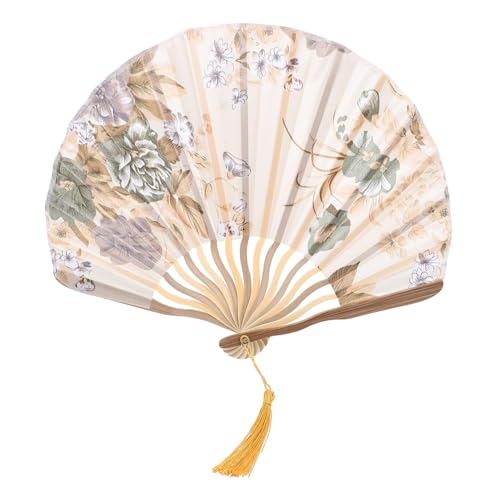 VALICLUD Faltbarer Handfächer Aus Holz Mit Blumenmuster Retro Damen Fächer Handgehalten Leicht Und Tragbar Als Geschenk Für Tanzaufführungen von VALICLUD