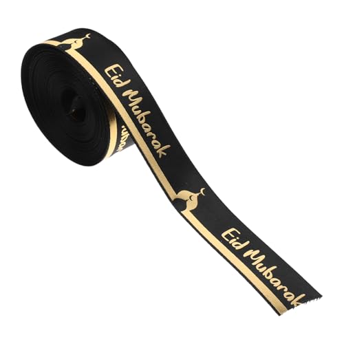 VALICLUD Fite Decorative Ribbon eid mubarak Feier liefert Eid-Party-Zubehör Geschenkbänder Wickelband Eid Mubarak-Bänder Partygeschenke Geschenkverpackungsbänder Polyester Black von VALICLUD