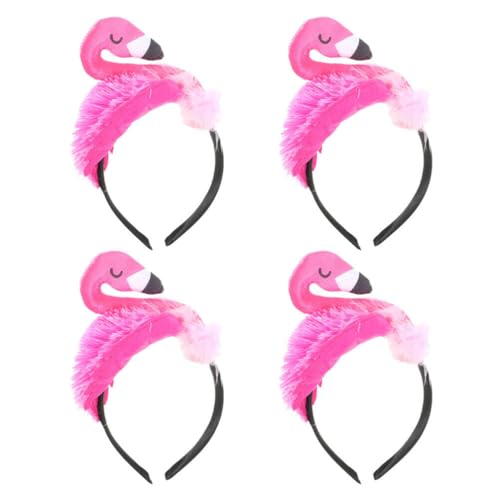 VALICLUD Flamingo-Hut Hawaii Rosa Flamingo-Stirnband 4 Stück Tropisches Stirnband Flamingo-Kopfbopper Luau-Party-Stirnbänder Flamingo-Kostüm Für Flamingo-Partyzubehör von VALICLUD