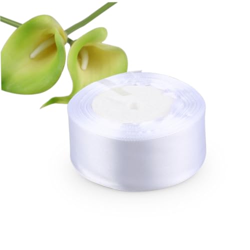 VALICLUD Geschenkband Weiß Polyester Solid Grosgrain Band Schleifenband für Geschenkverpackung Basteln Dekoration Haaraccessoires von VALICLUD