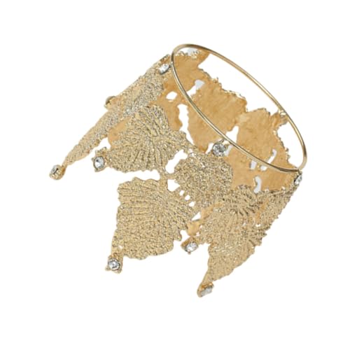 VALICLUD Goldene Blätterkrone Tortenaufsatz Rhinestone Torten Dekoration für Hochzeit und Verlobung Einzigartige Krone für Unvergessliche von VALICLUD