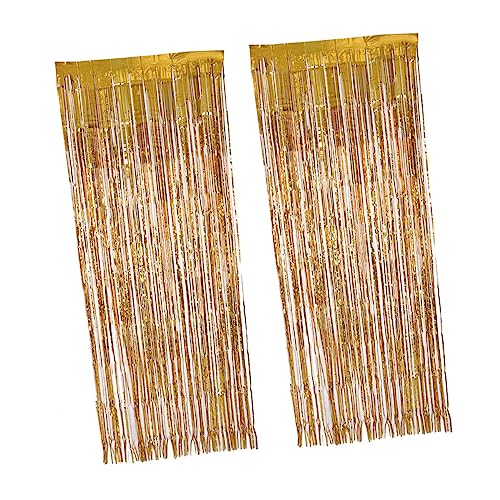 VALICLUD Goldene Metallic Folien Fransen Vorhänge für Partys Hochzeiten und Glitzernde Dekoration für Fenster und Türen Langlebig und Einfach zu Verwenden von VALICLUD