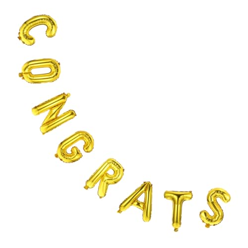 VALICLUD Goldener Congrats Folienballon Aluminiumfolie Langlebig Leichte Graduation Party Dekoration Vielseitig für Wand Fenster Tür Festliche Abschlussfeier Luftballons VALICLUD Goldener Congrats Folienballon Aluminiumfolie Langlebig Leichte Graduation Party Dekoration Vielseitig für Wand Fenster Tür Festliche Abschlussfeier Luftballons von VALICLUD
