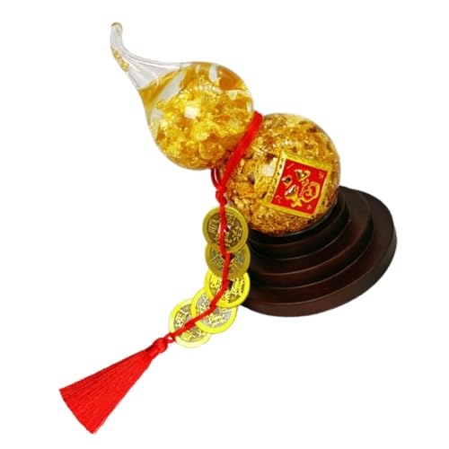 VALICLUD Goldfolie Kristallflaschenkürbis Dekor Tischschmuck Feng Shui Glücksbringer Handgefertigt Ornamente von VALICLUD