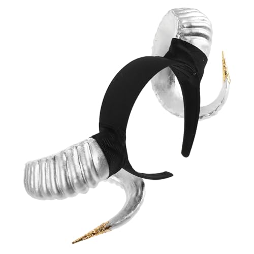 VALICLUD Halloween Hörner Haarreif Damen Silbernes Einhorn mit Goldener Deko Leichtes Cosplay Stirnband Authentisches Monster und Dämonen Haaraccessoire für Kostümfest und Maskerade von VALICLUD