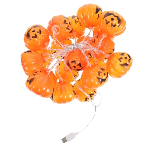 VALICLUD Halloween LED Kürbis Lichterkette Leds Warmweiß USB Dekorative Partybeleuchtung für Innen und Außen Robustes und Metallmaterial Vielseitig Einsetzbar von VALICLUD