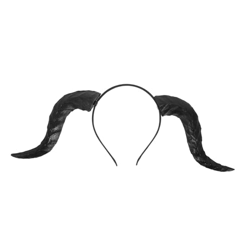 VALICLUD Halloween Stirnband mit Abnehmbaren Hörnern Leichtes Teufelshorn Haarreif für Cosplay Karneval und Party Elastisch Bequem Schwarzes Hörner-design für Damen und Herren von VALICLUD