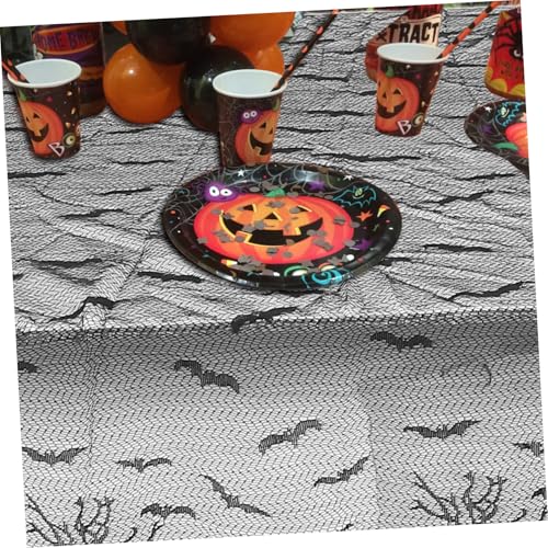 VALICLUD Halloween Tischdecke Spitze Bat Design Eleganter Schwarzer Spitzenstoff für Halloween Party Dekoration und Gruselige Heimgestaltung VALICLUD Halloween Tischdecke Spitze Bat Design Eleganter Schwarzer Spitzenstoff für Halloween Party Dekoration und Gruselige Heimgestaltung von VALICLUD