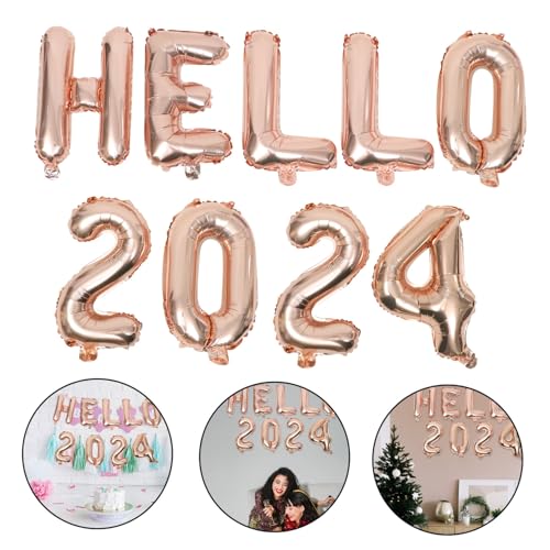VALICLUD Hello Zahlen Folienballons aus Aluminiumfolie Roségoldfarbene Dekoration für Neujahrsparty Jubiläen Abschlussfeiern Vielseitige Partydeko für Wand Tür Fenster von VALICLUD