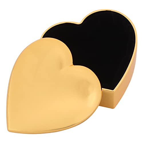 VALICLUD Herzförmige Schmuckschatulle Ringboxen Fall Hochzeit Dekorativ Schmuckschatzkoffer Schmuckringetui Golden Samt von VALICLUD