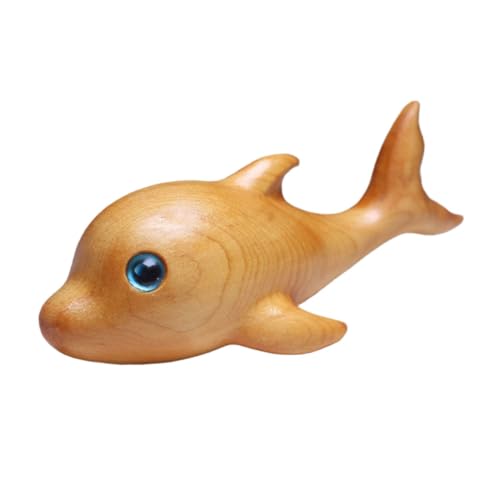 VALICLUD Holz Geschnitzte Delfin Statue Delfin Dekor Handwerk Tier Schnitzerei Für Zuhause Büro Wohnzimmer Schlafzimmer Arbeitszimmer Dekoration von VALICLUD