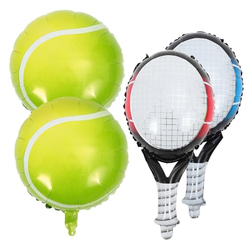 VALICLUD Inflatable Tennis Ball And Rackets Balloons Set Partydeko-set aus Aluminiumfolie für Tennis Bachelorette und Geburtstag mit Bunten Aufhängbaren Tennisball Schläger-motiven VALICLUD Inflatable Tennis Ball And Rackets Balloons Set Partydeko-set aus Aluminiumfolie für Tennis Bachelorette und Geburtstag mit Bunten Aufhängbaren Tennisball Schläger-motiven von VALICLUD