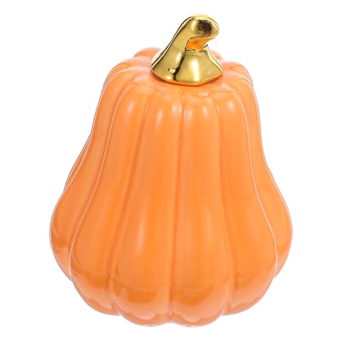 VALICLUD Keramische Kürbisfigur für Halloween Dekoration Naturgetreue Tischdeko Perfekter Wohnaccessoire Einfache Pflege für Freunde und Familie von VALICLUD