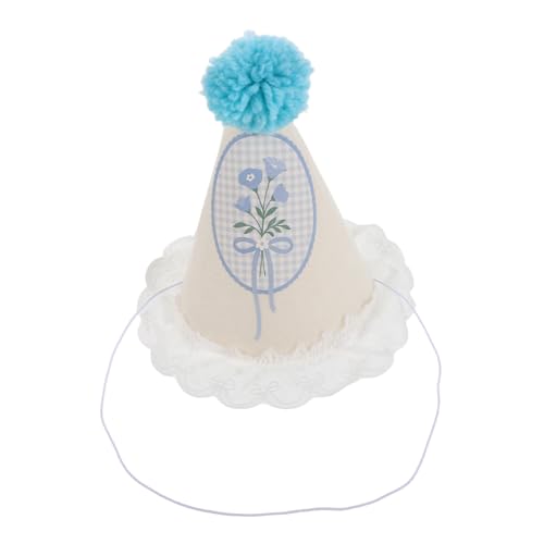 VALICLUD Kindergeburtstagsparty Hut mit Pompons und Spitzenkante Kleine Blaue Kegelmütze für Jungen und Mädchen Leichte Partyhüte als Festliches Accessoire für Geburtstagsfeiern und VALICLUD Kindergeburtstagsparty Hut mit Pompons und Spitzenkante Kleine Blaue Kegelmütze für Jungen und Mädchen Leichte Partyhüte als Festliches Accessoire für Geburtstagsfeiern und von VALICLUD