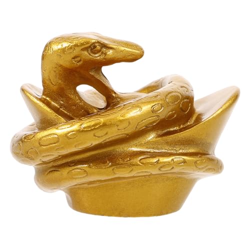VALICLUD Kleine Goldfarbene Harz schlangenfigur Tischdeko Kompakt Langlebig Feine Details Elegant Chinesisches Jahr der Schlange Ornament von VALICLUD
