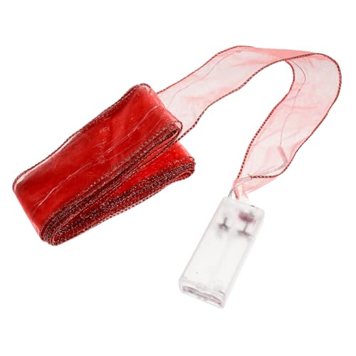 VALICLUD LED Lichterkette mit Doppellagigem Roten Netzbandschmuck Energiesparende Umweltfreundliche Weihnachtsdekoration für Innen Festliche Beleuchtung für Zimmer Party und Baum von VALICLUD
