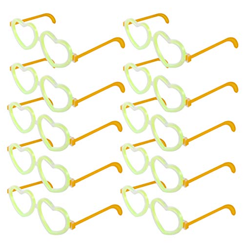 VALICLUD Leuchtstäbe Bulk Glow Brille Herzförmige Brillen Glow in The Dark Party Bevorzugt 10 Stück Zufällige Farbe von VALICLUD
