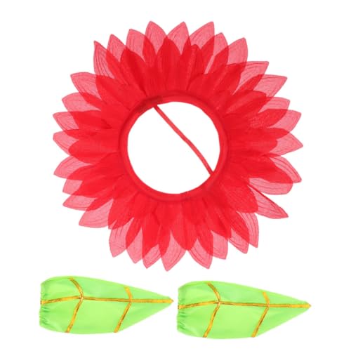 VALICLUD Lustige Sonnenblumen Kopfbedeckung aus Weichem Bequem und Hautfreundlich Kreatives Kostümzubehör für Tanzparty Festival Karneval und Kinderveranstaltungen Inklusive Handschuhe von VALICLUD