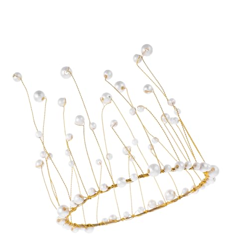 VALICLUD Mädchen Dekoration aus Goldfarbenen Perlen Handgefertigte Geburtstagskrone für Tortendeko Festlicher Cake Topper für Geburtstag Hochzeit Edles Accessoire VALICLUD Mädchen Dekoration aus Goldfarbenen Perlen Handgefertigte Geburtstagskrone für Tortendeko Festlicher Cake Topper für Geburtstag Hochzeit Edles Accessoire von VALICLUD