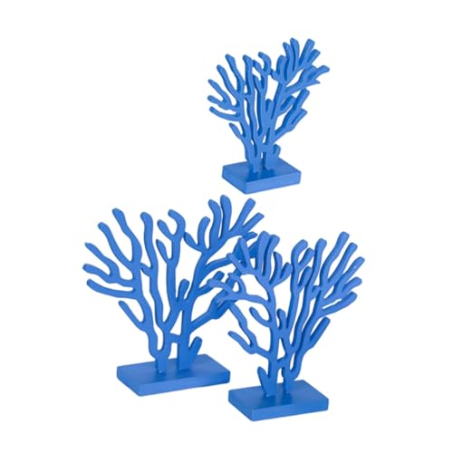 VALICLUD Mediterrane Korallenfigur Dekoration aus Hochwertigem Material Blaues Tischornament für Wohnzimmer Kinderzimmer und Party Nautische Deko mit Robustem Design für Strand und von VALICLUD