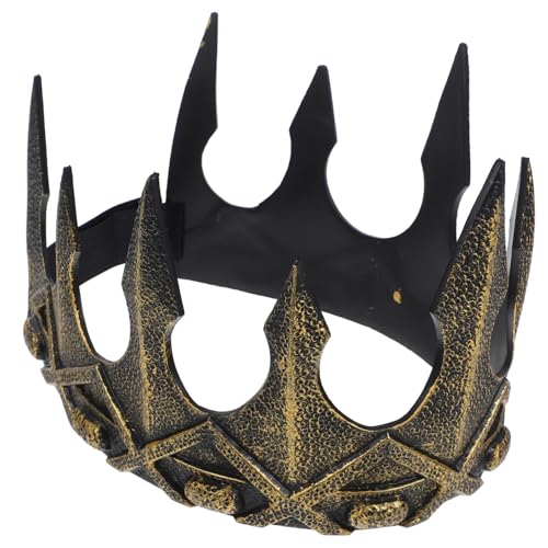 VALICLUD Mittelalterliche Königskrone aus Schaumstoff Verstellbares Halloween Cosplay Stirnband für Herren und Jungen Antike Prinzenkrone für Theater Party Karneval Geburtstagsfeier und von VALICLUD