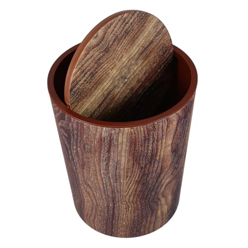 VALICLUD Mülleimer Wohnzimmer Mülleimer Desktop Mülleimer Mülleimer Badezimmer Rotierender Mülleimer Küchen Mülleimer Büro Mülleimer Papierkörbe Für Schlafzimmer Hellbrauner Kunststoff von VALICLUD