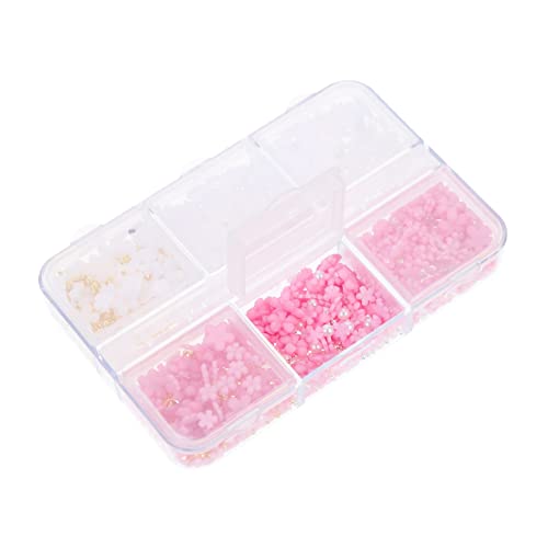 VALICLUD Nagelblumen Aufbewahrungsbox Entfernbare Resin Nail Art Dekorationen Mix Blütenform für Maniküre Fußnägel Aufkleber Nagelsticker Transparenter Kleber von VALICLUD