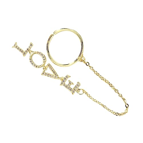 VALICLUD Nail Art Charms Dekorationskette mit Ring Zirkonia Goldene Nageldekoration für Kreative Maniküre und Diy Nail Art Zubehör für Partys Hochzeiten und Festivals VALICLUD Nail Art Charms Dekorationskette mit Ring Zirkonia Goldene Nageldekoration für Kreative Maniküre und Diy Nail Art Zubehör für Partys Hochzeiten und Festivals von VALICLUD