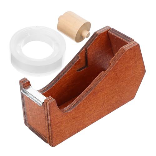 VALICLUD Niedlicher Holz Klebebandabroller mit Tierdesign Multifunktionaler Desktop Klebebandhalter und Tragbarer Klebebandschneider Eleganter Vintage Stil für Büroorganisation von VALICLUD