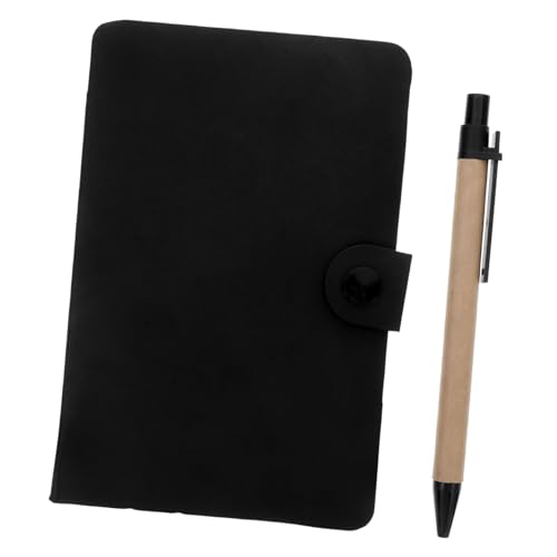 VALICLUD Notizblock-set Notizbuch Notebook Sticky Tabs Memobuch Für Lehrer Ausgekleideter Notizblock Hinweis Lesen Borad Farbige Index-tabs-flags Schreiben Von Memos Schwarz Pu-leder von VALICLUD
