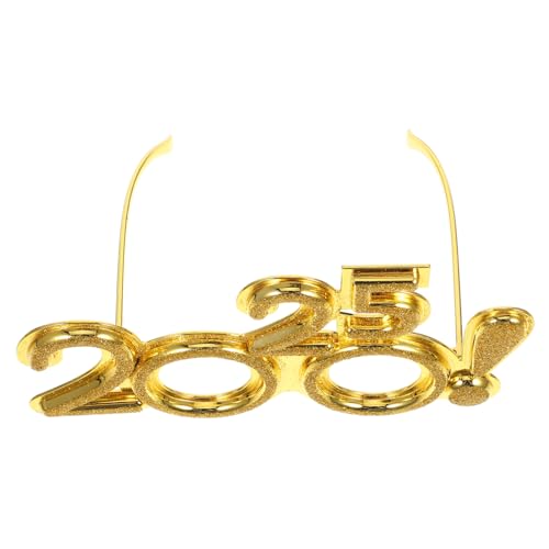 VALICLUD Partybrille aus Leichtem Robustem Pc Material Goldfarbene Neuheit Sonnenbrille mit Auffälligem Zahlen Design für Silvester Feiern und Festliche Partys VALICLUD Partybrille aus Leichtem Robustem Pc Material Goldfarbene Neuheit Sonnenbrille mit Auffälligem Zahlen Design für Silvester Feiern und Festliche Partys von VALICLUD