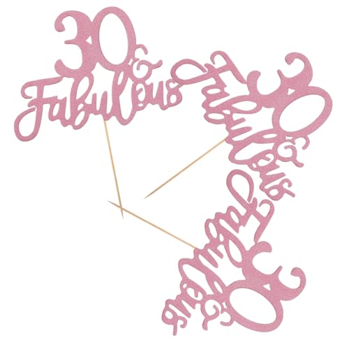 VALICLUD Partyzubehör Zum 30. Geburtstag, Kuchenaufsatz „happy Birthday“, 30. Geburtstag, Glitzernde Geburtstagskuchenaufsätze Aus Roségold, Kuchendekorationen Aus Roségold von VALICLUD