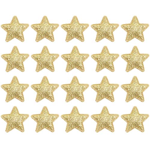 VALICLUD Patch-Aufkleber 100 Stück Stern Stickerei Patches Glitzer Stern Eisen auf Patches Applique Patch Weihnachtsgeschenke Reparatur Kleidung Dekoration (Golden) Schmuckzubehör von VALICLUD