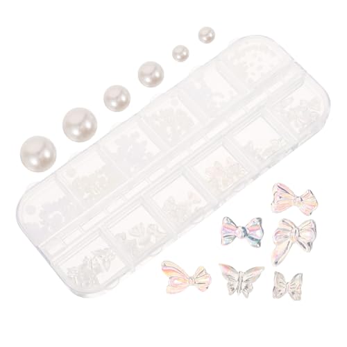 VALICLUD Perlennieten Ornamente Nageldekorationen Nagelanhänger Nagelkunst Strasssteine ​​Perlen Flatback Nagelperlen Nagelschmuckanhänger Nagelkettenanhänger Nagelzubehör Nageljuwelen von VALICLUD
