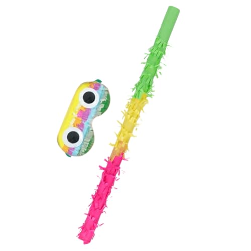 VALICLUD Pinata Stick und Augenbinde Stabiles Farbenfrohes Partyzubehör für Erwachsene Leichtes Kompaktes Design für Geburtstagsspiele und Piñata Feiern von VALICLUD