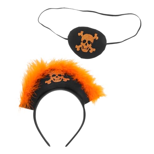 VALICLUD Piraten Haarreif mit Glitzerndem Flexibles Bequemes Halloween Party Accessoire mit Augenklappe und Orangefarbenem für Fantasievolle Kostümspiele und Maskeraden VALICLUD Piraten Haarreif mit Glitzerndem Flexibles Bequemes Halloween Party Accessoire mit Augenklappe und Orangefarbenem für Fantasievolle Kostümspiele und Maskeraden von VALICLUD