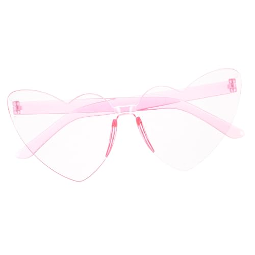 VALICLUD Randlose Herzförmige Party Sonnenbrille Damen Transparente Candy Farben Leichter Rahmen Langlebig und Modisch für Fotos Urlaub Alltag und Festivals von VALICLUD