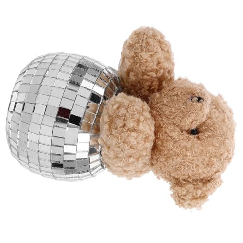 VALICLUD Reflektierender Disco Spiegelbär Dekofigur Glasball Plüschbär für Disco Party Tischdekoration Vielseitig Einsetzbar für Zuhause Hotel Restaurant Hochzeit von VALICLUD