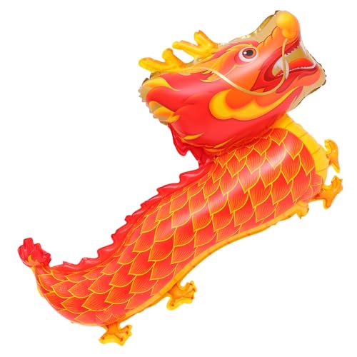 VALICLUD Roter Drachen Partyballon für Neujahrsfeier Langlebiger Folienballon mit Lebendigem Drachenmuster als Fotohintergrund und Festliche Dekoration für Familien und Freunde von VALICLUD