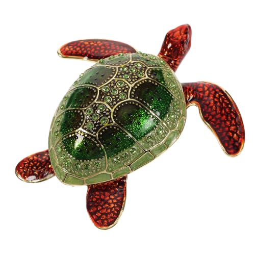 Schildkröten-Schmuckschatulle, Schildkrötenfigur, Münzständer, Armbandhalter, Organizer, Meeresdekoration, Vintage-Ringe, Vintage-, emaillierter Schmuckhalter, grüne Strasssteine Schildkröten-Schmuckschatulle, Schildkrötenfigur, Münzständer, Armbandhalter, Organizer, Meeresdekoration, Vintage-Ringe, Vintage-, emaillierter Schmuckhalter, grüne Strasssteine von VALICLUD