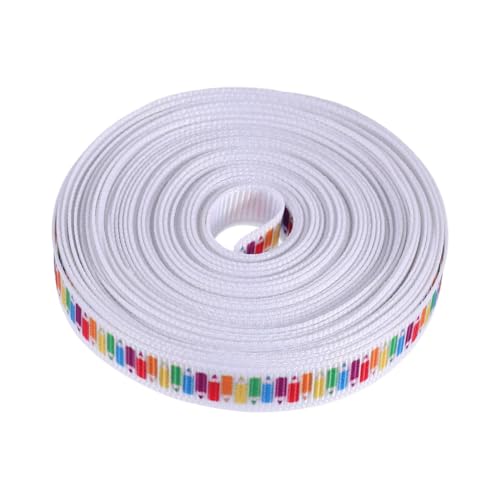 VALICLUD Schulanfang Geschenkband mit Bleistiftmotiv Polyester Ripsband Langlebig Farbecht Vielseitig für Geschenke Basteln Dekoration von VALICLUD