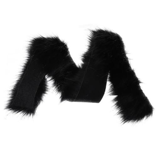 VALICLUD Schwarzer Faux Fur Streifen für DIY Basteln Dekoratives Fellband für Hüte Kleidung Schuhe Party Wohnaccessoires Vielseitiger Bastelstoff für Handarbeiten und Kostüme von VALICLUD