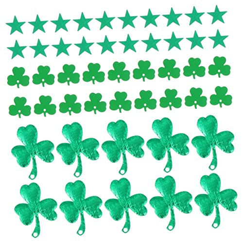 VALICLUD Shamrock Deko mit Sternen Papier Ausschnitte für Patrick's Day Party mit Kleeblättern und Sternen für Festliche Dekorationen und Kreative Bastelideen von VALICLUD